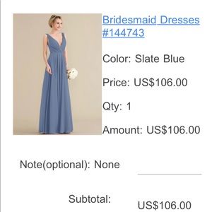 Slate Blue bridesmaids dress